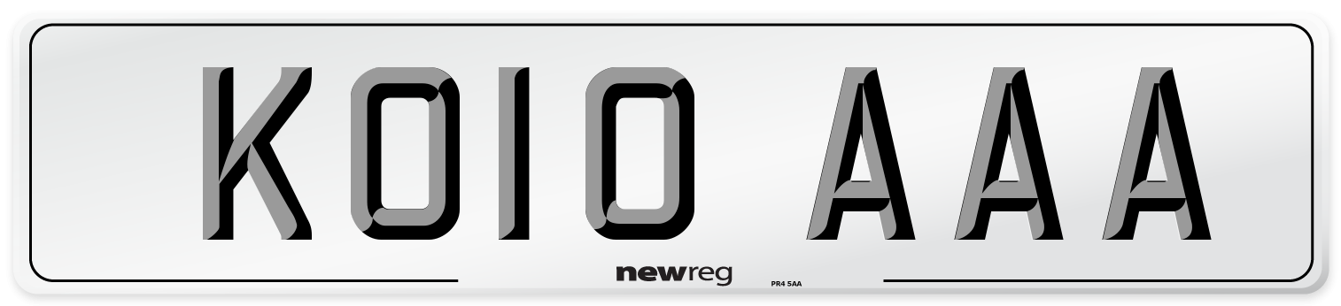 KO10 AAA Number Plate from New Reg